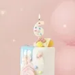 swieczka na tort cyfra 6 konfetti bialy partydeco 10 cm
