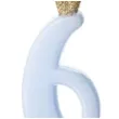 swieczka na tort cyfra 6 w koronie blekitna partydeco 9 5 cm