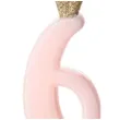 swieczka na tort cyfra 6 w koronie rozowa jasna partydeco 9 5 cm