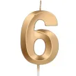 swieczka na tort cyfra 6 zlota folat 14 5 cm