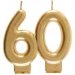 swieczka na tort cyfra 60 zlota santex 9 cm