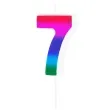 swieczka na tort cyfra 7 blyszczaca teczowy partypal 5 cm