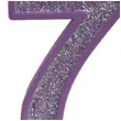 swieczka na tort cyfra 7 brokat fioletowa guirca 4 cm