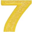 swieczka na tort cyfra 7 brokat zolta guirca 4 cm