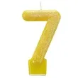 swieczka na tort cyfra 7 brokatowa zolta amscan