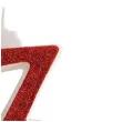 swieczka na tort cyfra 7 czerwona brokatowa dekora