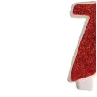 swieczka na tort cyfra 7 czerwona brokatowa dekora