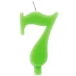swieczka na tort cyfra 7 iskrzaca zielona givi 9 5 cm