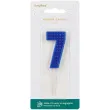 swieczka na tort cyfra 7 niebieski partydeco 6 cm