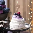 swieczka na tort cyfra 7 rose gold partydeco 9 cm