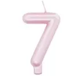swieczka na tort cyfra 7 rozowy perlowy givi 9 cm