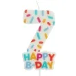 swieczka na tort cyfra 7 sprinkles folat 11 cm