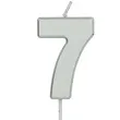 swieczka na tort cyfra 7 srebrna folat 8 cm