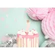swieczka na tort cyfra 7 w koronie rozowa jasna partydeco 9 5 cm