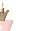 swieczka na tort cyfra 7 w koronie rozowa jasna partydeco 9 5 cm