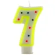 swieczka na tort cyfra 7 w kropki zolta tamipol 7 5 cm