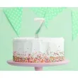 swieczka na tort cyfra 7 wypustki ombre bialo zielona perlowa godan 7 cm