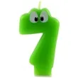 swieczka na tort cyfra 7 z oczami zielona tamipol 7 5 cm