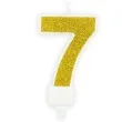 swieczka na tort cyfra 7 zlota brokatowa partydeco 7 cm