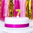 swieczka na tort cyfra 7 zlota brokatowa partydeco 7 cm