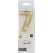 swieczka na tort cyfra 7 zlota folat 7 cm