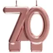 swieczka na tort cyfra 70 rozowe zloto santex 9 cm