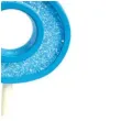 swieczka na tort cyfra 8 brokat niebieska guirca 4 cm