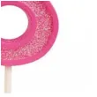 swieczka na tort cyfra 8 brokat rozowa guirca 4 cm