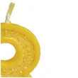 swieczka na tort cyfra 8 brokat zolta guirca 4 cm
