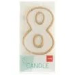 swieczka na tort cyfra 8 chique gold folat 9 cm