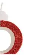 swieczka na tort cyfra 8 czerwona brokatowa dekora