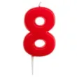 swieczka na tort cyfra 8 czerwona dekora 5 5 cm