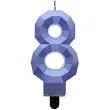 swieczka na tort cyfra 8 diament niebieska godan 7 6 cm