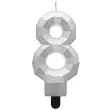 swieczka na tort cyfra 8 diament srebrna godan 7 6 cm