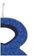 swieczka na tort cyfra 8 niebieska brokatowa givi 9 5 cm