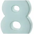 swieczka na tort cyfra 8 niebieski partydeco 10 cm