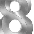 swieczka na tort cyfra 8 srebrna jix 12 cm