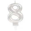 swieczka na tort cyfra 8 srebrny amscan 9 3 cm