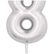 swieczka na tort cyfra 8 srebrny metalik givi 8 cm