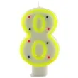 swieczka na tort cyfra 8 w kropki zolta tamipol 7 5 cm