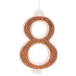 swieczka na tort cyfra 8 zlota brokatowa dekora