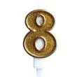 swieczka na tort cyfra 8 zlota brokatowa kraszek 7 cm