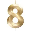 swieczka na tort cyfra 8 zlota jix 12 cm