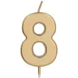 swieczka na tort cyfra 8 zloty folat 8 cm
