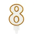 swieczka na tort cyfra 8 zloty kontur godan 9 cm