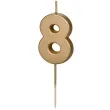 swieczka na tort cyfra 8 zloty partydeco 4 5 cm