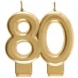 swieczka na tort cyfra 80 zlota santex 9 cm