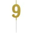 swieczka na tort cyfra 9 beauty charm piker zloty godan 9 5 cm