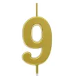 swieczka na tort cyfra 9 beauty charm piker zloty godan 9 5 cm