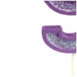 swieczka na tort cyfra 9 brokat fioletowa guirca 4 cm